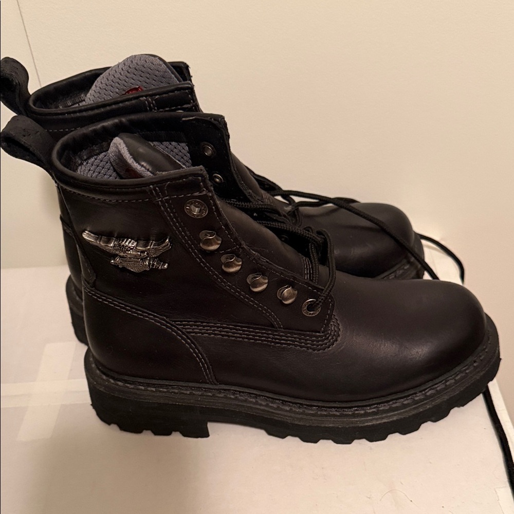 Harley Davidson Black Leather Riding Boots NWOT 7.5